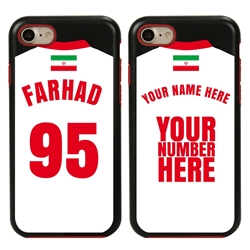 
Personalized Iran Soccer Jersey Case for iPhone 7/8/SE – Hybrid – (Black Case, Red Silicone)