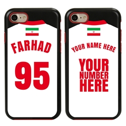 
Personalized Iran Soccer Jersey Case for iPhone 7/8/SE – Hybrid – (Black Case, Red Silicone)