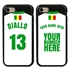 Personalized Senegal Soccer Jersey Case for iPhone 7/8/SE – Hybrid – (Black Case, Black Silicone)
