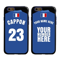 
Personalized France Soccer Jersey Case for iPhone 6 / 6s – Hybrid – (Black Case, Blue Silicone)