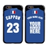 Personalized France Soccer Jersey Case for iPhone 6 / 6s – Hybrid – (Black Case, Blue Silicone)
