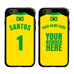 
Personalized Brazil Soccer Jersey Case for iPhone 6 / 6s – Hybrid – (Black Case, Black Silicone)