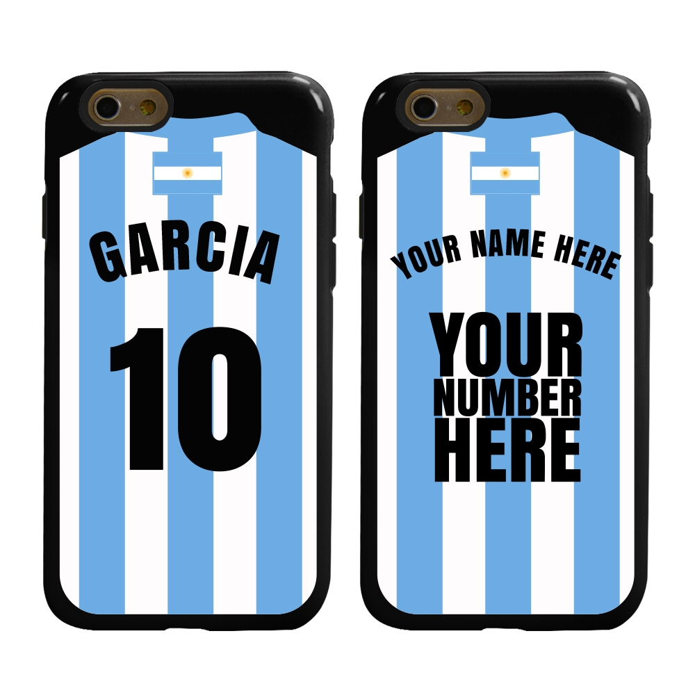 Personalized Argentina Soccer Jersey Case for iPhone 6 / 6s – Hybrid –  (Black Case, Black Silicone) - MobileMars