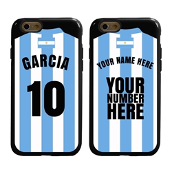 
Personalized Argentina Soccer Jersey Case for iPhone 6 / 6s – Hybrid – (Black Case, Black Silicone)