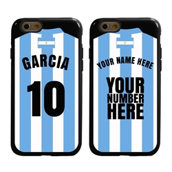 
Personalized Argentina Soccer Jersey Case for iPhone 6 / 6s – Hybrid – (Black Case, Black Silicone)