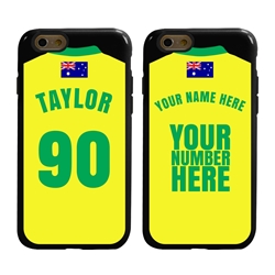 
Personalized Australia Soccer Jersey Case for iPhone 6 / 6s – Hybrid – (Black Case, Black Silicone)