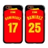 Personalized Spain Soccer Jersey Case for iPhone 6 / 6s – Hybrid – (Black Case, Red Silicone)
