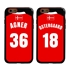 Personalized Denmark Soccer Jersey Case for iPhone 6 / 6s – Hybrid – (Black Case, Red Silicone)
