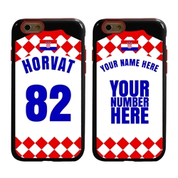 
Personalized Croatia Soccer Jersey Case for iPhone 6 / 6s – Hybrid – (Black Case, Red Silicone)