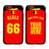 Personalized Belgium Soccer Jersey Case for iPhone 6 / 6s – Hybrid – (Black Case, Red Silicone)
