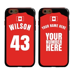 
Personalized Canada Soccer Jersey Case for iPhone 6 / 6s – Hybrid – (Black Case, Red Silicone)