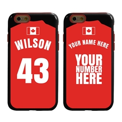 
Personalized Canada Soccer Jersey Case for iPhone 6 / 6s – Hybrid – (Black Case, Red Silicone)