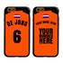 Personalized Netherlands Soccer Jersey Case for iPhone 6 / 6s – Hybrid – (Black Case, Orange Silicone)
