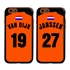 Personalized Netherlands Soccer Jersey Case for iPhone 6 / 6s – Hybrid – (Black Case, Orange Silicone)
