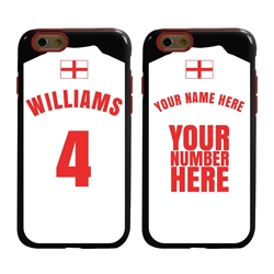 
Personalized England Soccer Jersey Case for iPhone 6 / 6s – Hybrid – (Black Case, Red Silicone)