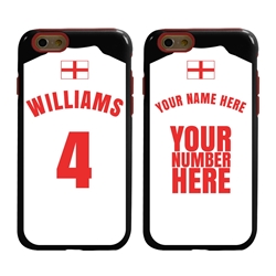 
Personalized England Soccer Jersey Case for iPhone 6 / 6s – Hybrid – (Black Case, Red Silicone)