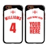 Personalized England Soccer Jersey Case for iPhone 6 / 6s – Hybrid – (Black Case, Red Silicone)
