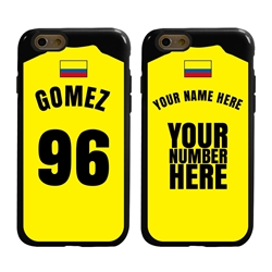 
Personalized Colombia Soccer Jersey Case for iPhone 6 / 6s – Hybrid – (Black Case, Black Silicone)