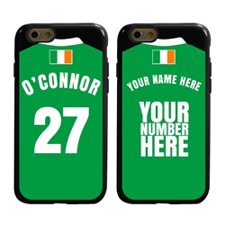 
Personalized Ireland Soccer Jersey Case for iPhone 6 / 6s – Hybrid – (Black Case, Black Silicone)