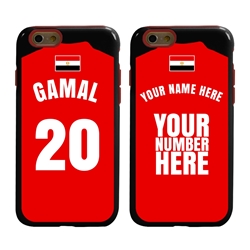 
Personalized Egypt Soccer Jersey Case for iPhone 6 / 6s – Hybrid – (Black Case, Red Silicone)
