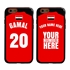 Personalized Egypt Soccer Jersey Case for iPhone 6 / 6s – Hybrid – (Black Case, Red Silicone)
