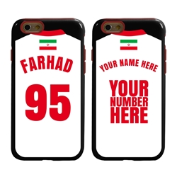 
Personalized Iran Soccer Jersey Case for iPhone 6 / 6s – Hybrid – (Black Case, Red Silicone)