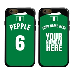 
Personalized Nigeria Soccer Jersey Case for iPhone 6 / 6s – Hybrid – (Black Case, Black Silicone)