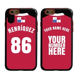 
Personalized Panama Soccer Jersey Case for iPhone 6 / 6s – Hybrid – (Black Case, Red Silicone)