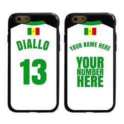 
Personalized Senegal Soccer Jersey Case for iPhone 6 / 6s – Hybrid – (Black Case, Black Silicone)