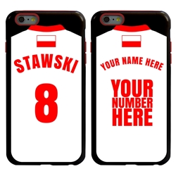 
Personalized Poland Soccer Jersey Case for iPhone 6 Plus / 6s Plus – Hybrid – (Black Case, Red Silicone)