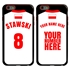 Personalized Poland Soccer Jersey Case for iPhone 6 Plus / 6s Plus – Hybrid – (Black Case, Red Silicone)
