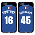 Personalized France Soccer Jersey Case for iPhone 6 Plus / 6s Plus – Hybrid – (Black Case, Blue Silicone)

