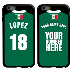 
Personalized Mexico Soccer Jersey Case for iPhone 6 Plus / 6s Plus – Hybrid – (Black Case, Black Silicone)
