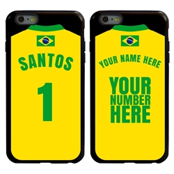 
Personalized Brazil Soccer Jersey Case for iPhone 6 Plus / 6s Plus – Hybrid – (Black Case, Black Silicone)