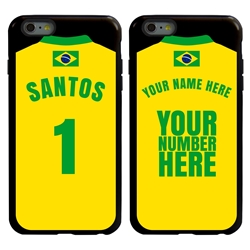 
Personalized Brazil Soccer Jersey Case for iPhone 6 Plus / 6s Plus – Hybrid – (Black Case, Black Silicone)