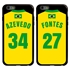 Personalized Brazil Soccer Jersey Case for iPhone 6 Plus / 6s Plus – Hybrid – (Black Case, Black Silicone)
