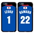 Personalized Japan Soccer Jersey Case for iPhone 6 Plus / 6s Plus – Hybrid – (Black Case, Blue Silicone)
