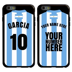 
Personalized Argentina Soccer Jersey Case for iPhone 6 Plus / 6s Plus – Hybrid – (Black Case, Black Silicone)