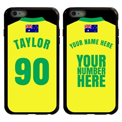 
Personalized Australia Soccer Jersey Case for iPhone 6 Plus / 6s Plus – Hybrid – (Black Case, Black Silicone)