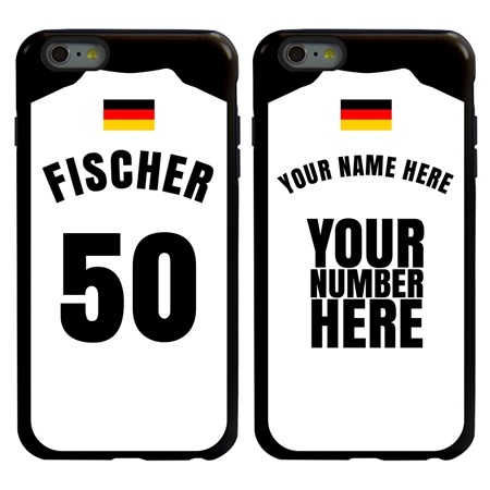 Personalized Germany Soccer Jersey Case for iPhone 6 Plus / 6s Plus – Hybrid – (Black Case, Black Silicone)

