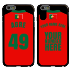 
Personalized Portugal Soccer Jersey Case for iPhone 6 Plus / 6s Plus – Hybrid – (Black Case, Re Silicone)