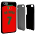 Personalized Portugal Soccer Jersey Case for iPhone 6 Plus / 6s Plus – Hybrid – (Black Case, Re Silicone)

