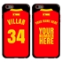 Personalized Spain Soccer Jersey Case for iPhone 6 Plus / 6s Plus – Hybrid – (Black Case, Red Silicone)

