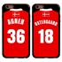 Personalized Denmark Soccer Jersey Case for iPhone 6 Plus / 6s Plus – Hybrid – (Black Case, Red Silicone)
