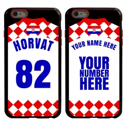 
Personalized Croatia Soccer Jersey Case for iPhone 6 Plus / 6s Plus – Hybrid – (Black Case, Red Silicone)
