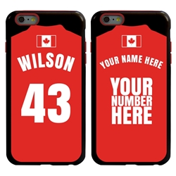 
Personalized Canada Soccer Jersey Case for iPhone 6 Plus / 6s Plus – Hybrid – (Black Case, Red Silicone)
