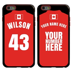 
Personalized Canada Soccer Jersey Case for iPhone 6 Plus / 6s Plus – Hybrid – (Black Case, Red Silicone)