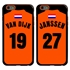 Personalized Netherlands Soccer Jersey Case for iPhone 6 Plus / 6s Plus – Hybrid – (Black Case, Orange Silicone)
