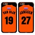 Personalized Netherlands Soccer Jersey Case for iPhone 6 Plus / 6s Plus – Hybrid – (Black Case, Orange Silicone)
