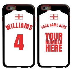 
Personalized England Soccer Jersey Case for iPhone 6 Plus / 6s Plus – Hybrid – (Black Case, Red Silicone)